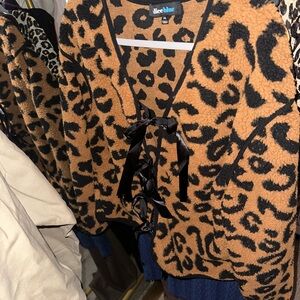 Alice Blue Leopard Print Jacket - Black and Brown